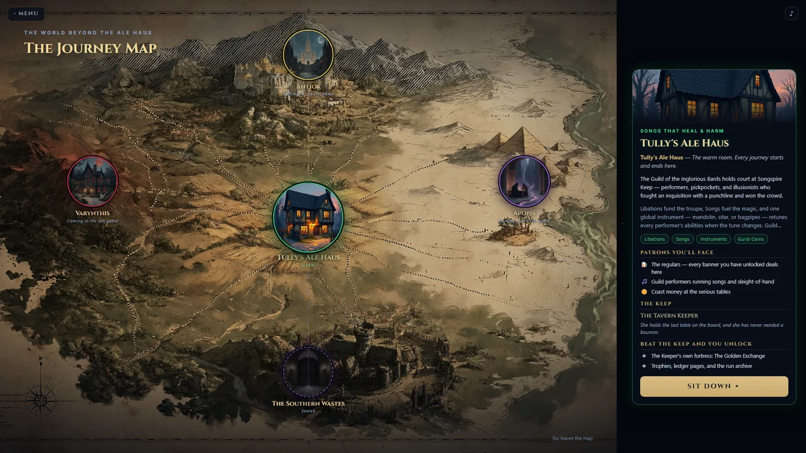 The Journey Map — a realm of rival taverns beyond Tully’s Ale Haus